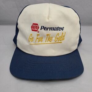 Vintage Napa Permatex Embroidered Swingster Hipster Snapback Hat Cat‎ USA Made